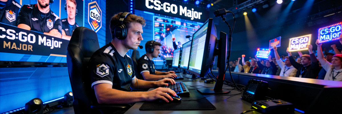 CS:GO Major锦标赛决赛现场选手专注比赛瞬间