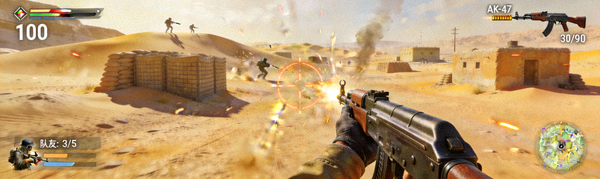 CS:GO游戏内沙漠2地图对战第一视角截图